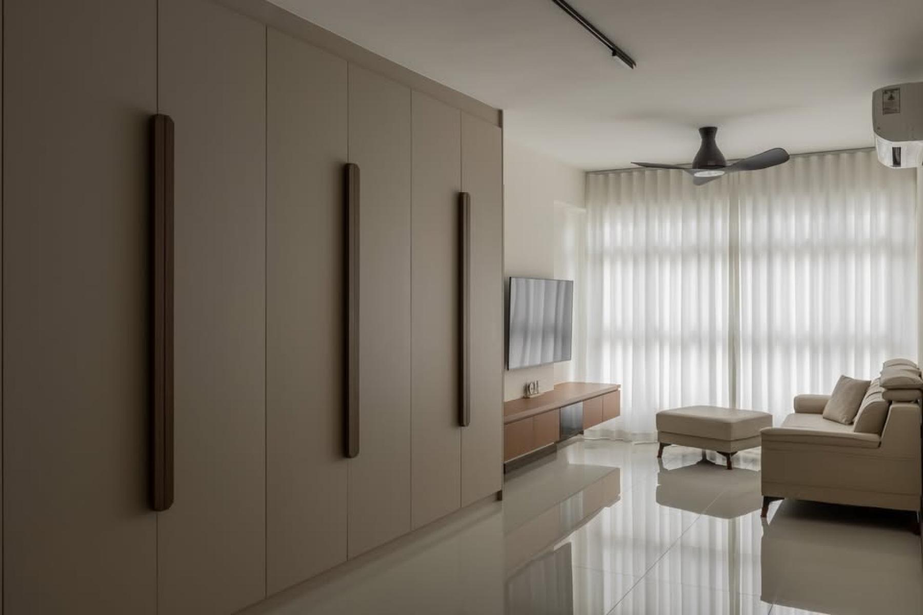 Modern Living Room with TV Console and Sofa